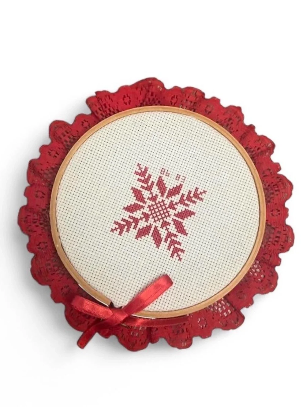 Handmade Cross-Stitch Embroidered Set House Decorations Wall Art Wooden Hoops